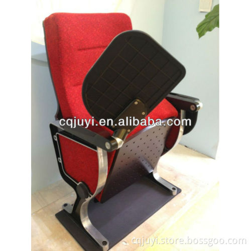 JY-989 wholesale folding ponta para cima assento teatro silla chairs upholstered chair lecture hall chair with desk